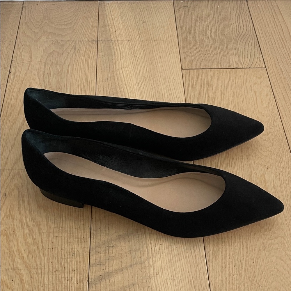 Club Monaco Classic Black Suede Flats